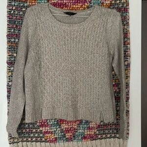 So cute basic tan basket weave sweater.